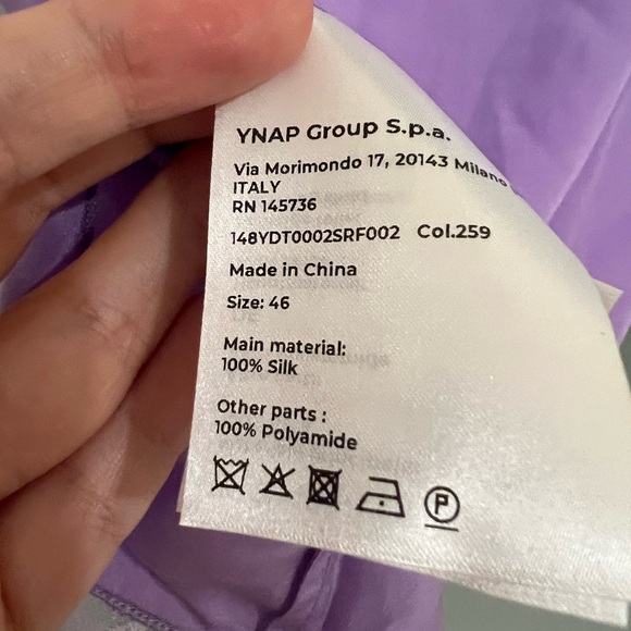 NWT 8 BY YOOX 100% Silk Lilac Purple Cami - Picture 5 of 6